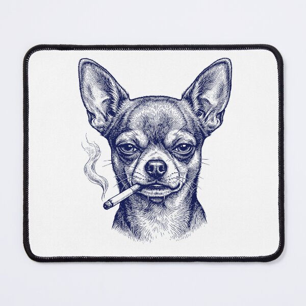 Item preview, Smoking Chihuahua Funny Dog designed and sold by dudelinart.