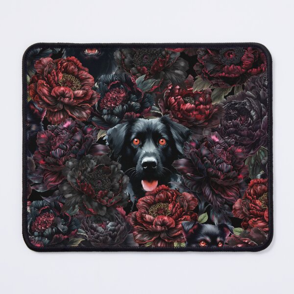 Item preview, Gothic Black Dogs and Peonies designed and sold by LuciaS.