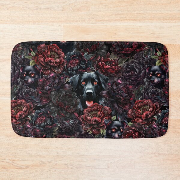 Item preview, Gothic Black Dogs and Peonies designed and sold by LuciaS.