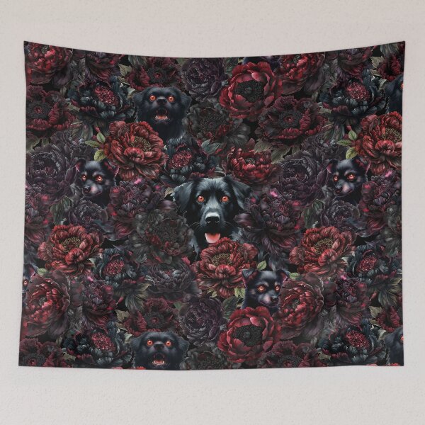 Artikelvorschau, Gothic Black Dogs And Peonies entworfen und verkauft von LuciaS.