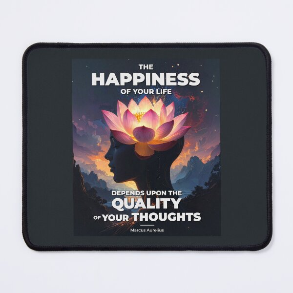 Item preview, The Happiness of Your Life Depends Upon the Quality of Your Thoughts - Marcus Aurelius - Bold Graphic Stoic Quote - Colorful Lotus Edition designed and sold by Stoic Core.