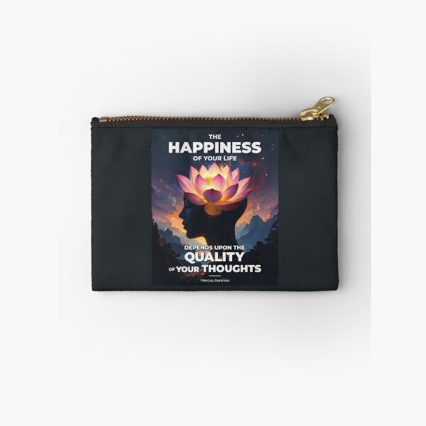 Item preview, The Happiness of Your Life Depends Upon the Quality of Your Thoughts - Marcus Aurelius - Bold Graphic Stoic Quote - Colorful Lotus Edition designed and sold by Stoic Core.