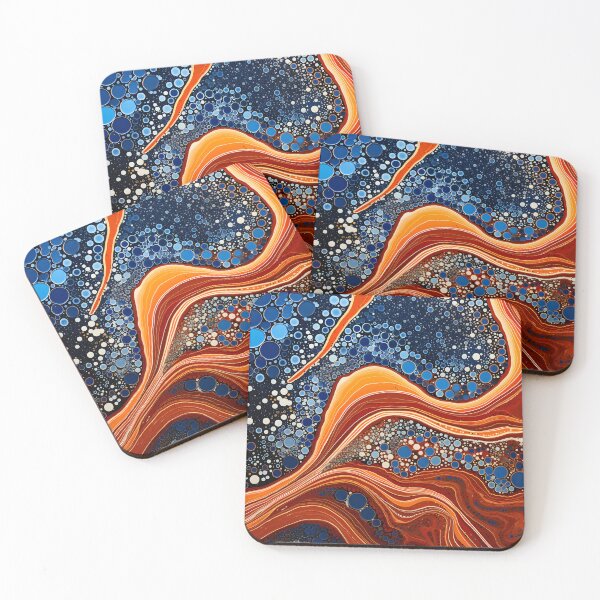 Item preview, Aboriginal Inspired Dot Art - Midnight Ocean Abstract Flow designed and sold by GrinGalore.