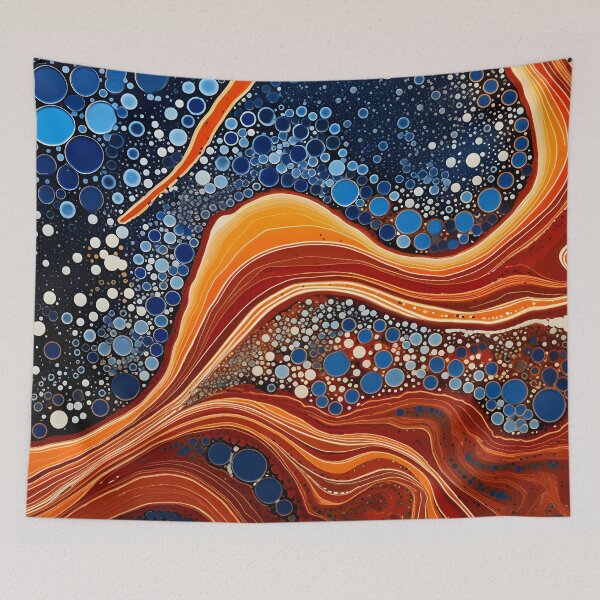 Item preview, Aboriginal Inspired Dot Art - Midnight Ocean Abstract Flow designed and sold by GrinGalore.