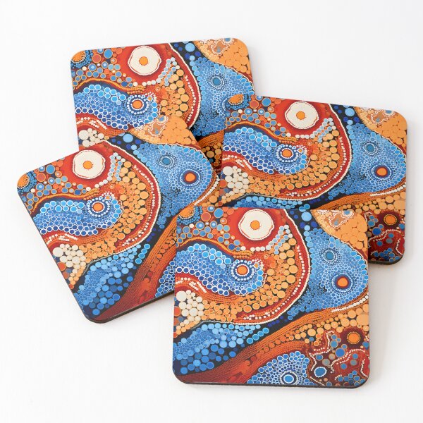 Item preview, Aboriginal Inspired Dot Art - Ocean Sunset Abstract designed and sold by GrinGalore.