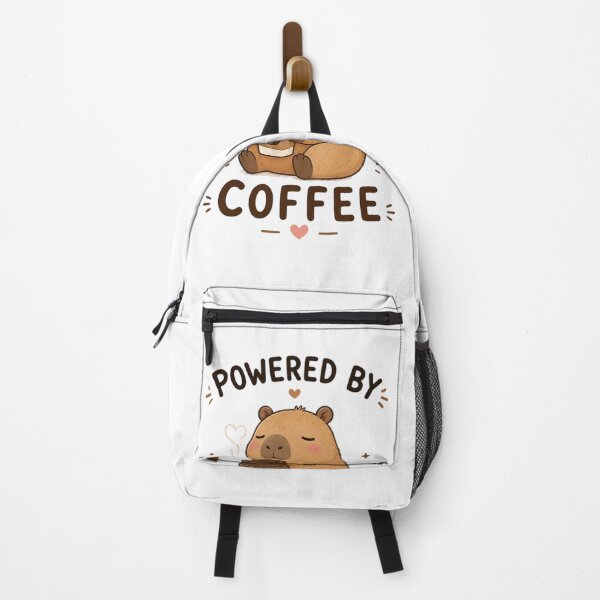 Item preview, Powered by Coffee Cute Capybara | Kawaii Coffee Lover Animal | Cozy Caffeine Quote Sticker designed and sold by Sanika arts .