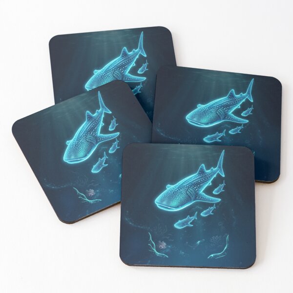 Item preview, Glowing Whale Shark in the Deep Ocean | Bioluminescent Marine Life designed and sold by @SHINTOSARTSTORE.