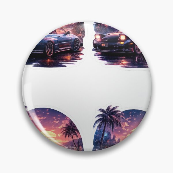 Item preview, ? Neon Sunset Car Stickers | Retro Aesthetic JDM & Supercar Art designed and sold by Little kawaii corner.