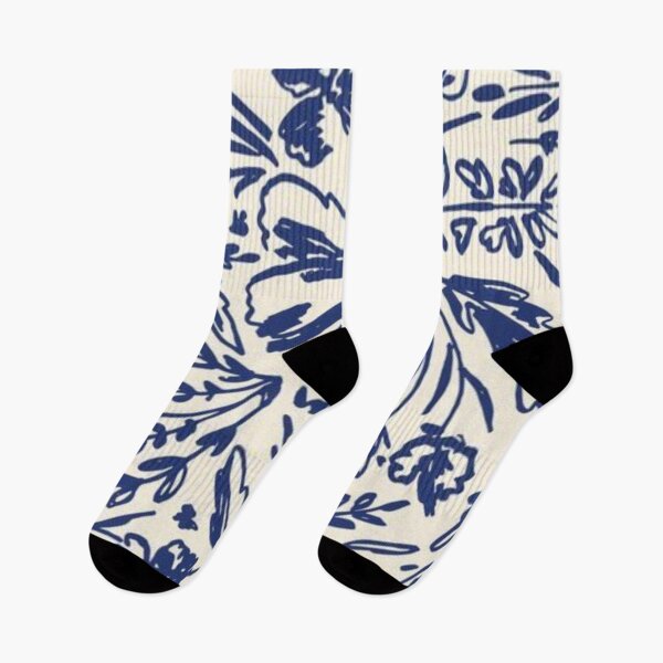 Item preview, Blue Toile Floral Pattern | Hand Drawn Ink Botanical Flowers designed and sold by LYAN-STORE.