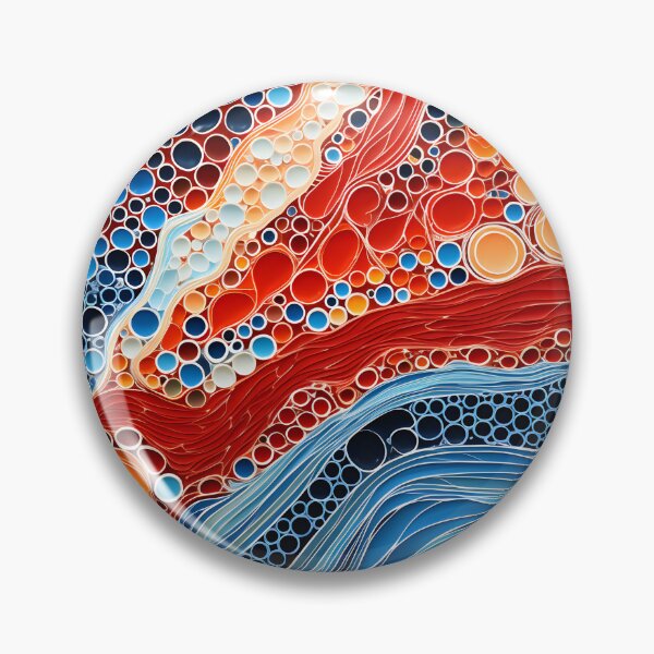 Item preview, Aboriginal Inspired Dot Art - Crimson Ocean Abstract Flow designed and sold by GrinGalore.