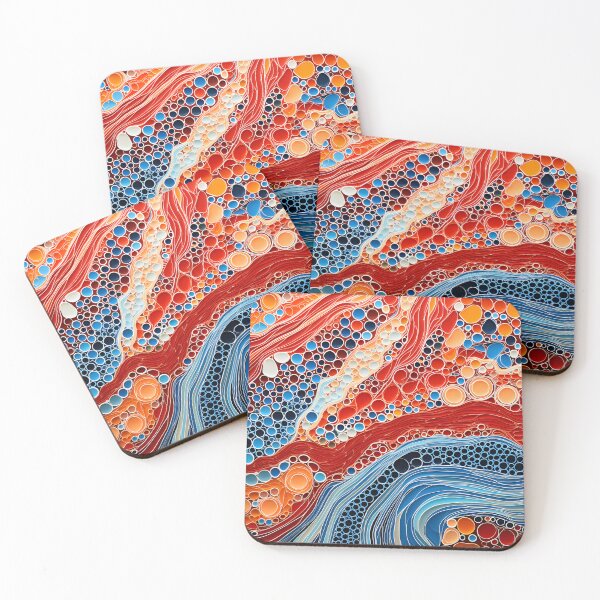 Item preview, Aboriginal Inspired Dot Art - Crimson Ocean Abstract Flow designed and sold by GrinGalore.