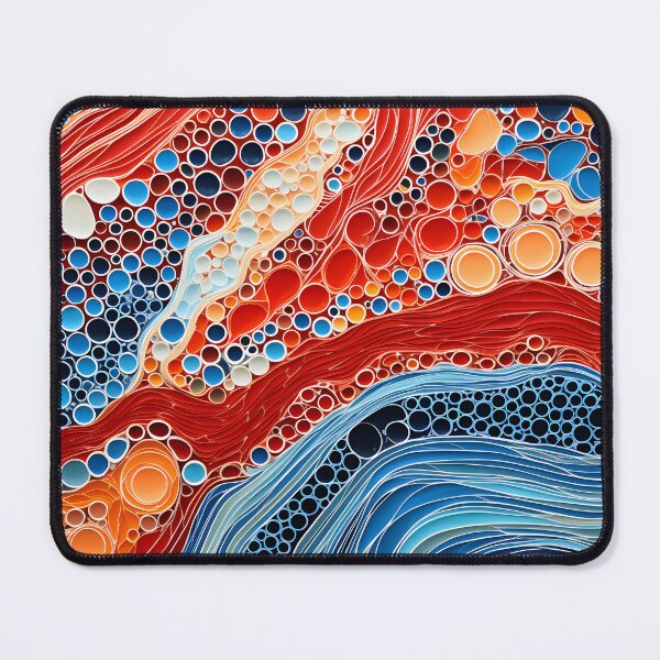 Item preview, Aboriginal Inspired Dot Art - Crimson Ocean Abstract Flow designed and sold by GrinGalore.