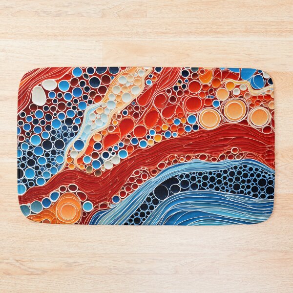 Item preview, Aboriginal Inspired Dot Art - Crimson Ocean Abstract Flow designed and sold by GrinGalore.