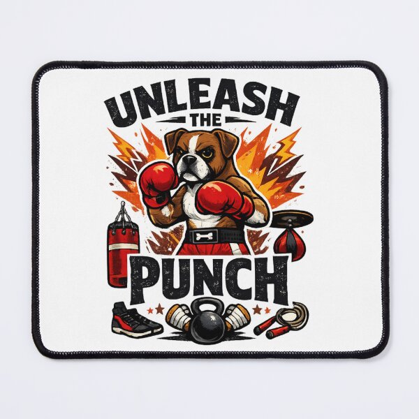 Item preview, Unleash the Punch - Funny Boxer Dog Boxing designed and sold by SidTastic .
