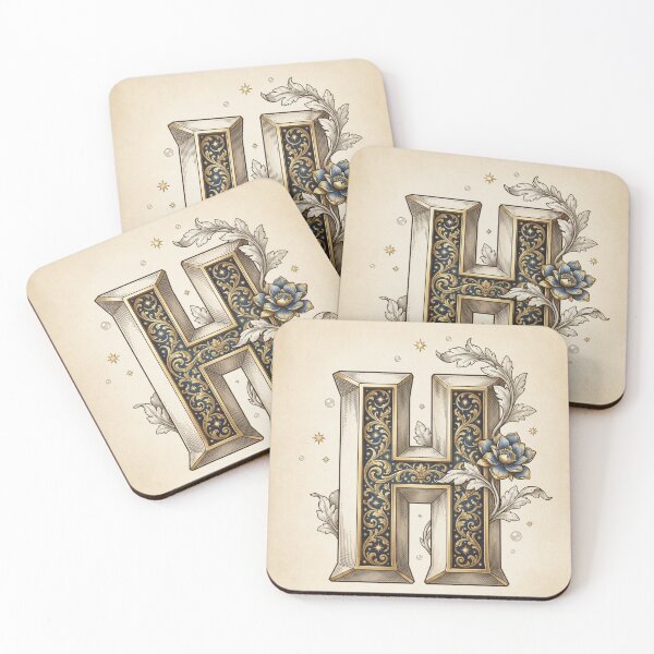 Item preview, Copy of Letter H - Vintage Celestial Botanical Alphabet Poster designed and sold by TheMinimalFrame.