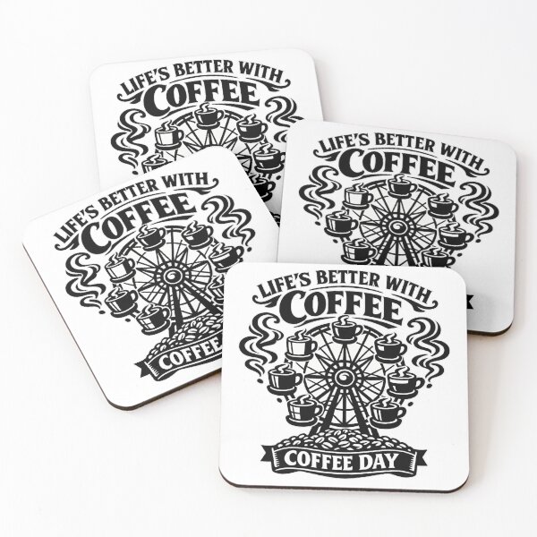 Item preview, Lifes Better With Coffee Day Carnival Ferris Wheel Coffee Lover Gift designed and sold by irfanshikh.