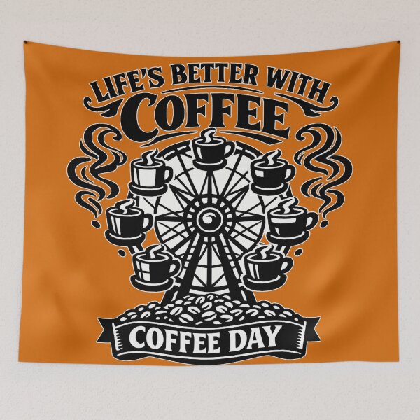 Item preview, Lifes Better With Coffee Day Carnival Ferris Wheel Coffee Lover Gift designed and sold by irfanshikh.