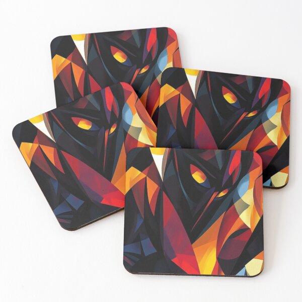 Item preview, Dark Abstract Cubism | Flame Shadow Geometric Art designed and sold by LYAN-STORE.