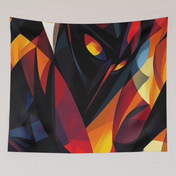 Item preview, Dark Abstract Cubism | Flame Shadow Geometric Art designed and sold by LYAN-STORE.