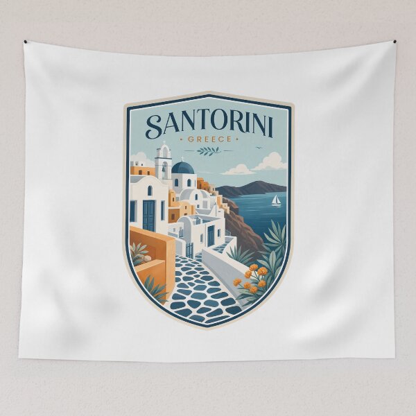 Item preview,  Santorini Greece Travel Landscape designed and sold by FrontierCosmic.
