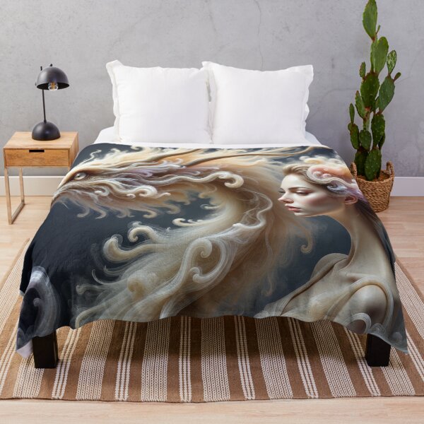 Item preview, Ethereal Dragon and Mystic Woman – Dreamlike Fantasy Spirit Companion Design designed and sold by DrakariArt.