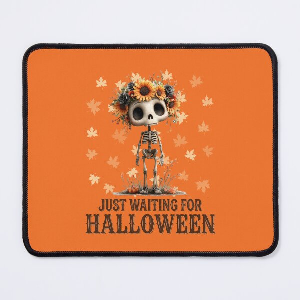 Item preview, Just Waiting for Halloween Skeleton with Sunflower Crown designed and sold by fernandmoonbeam.
