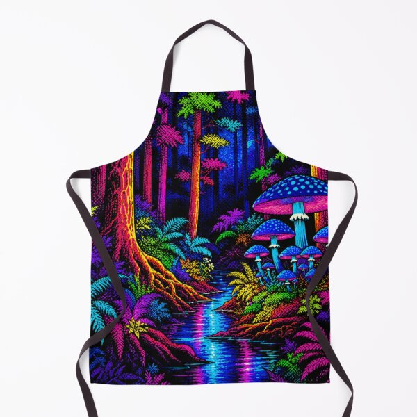 Item preview, Neon Enchanted Mushroom Forest | Vibrant Psychedelic Woodland Stream | Colorful Fantasy Nature Pop Art designed and sold by Nexus Space.