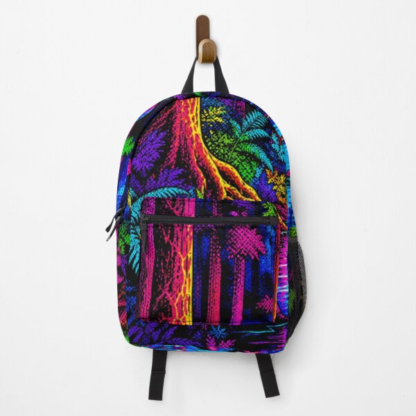 Item preview, Neon Enchanted Mushroom Forest | Vibrant Psychedelic Woodland Stream | Colorful Fantasy Nature Pop Art designed and sold by Nexus Space.