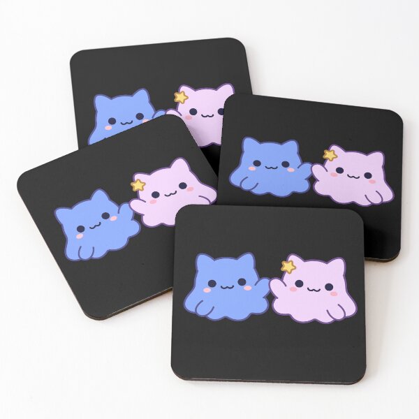 Item preview, Mochi and Litchi Cute Kawaii Cat Blobs designed and sold by MimochiStudio.
