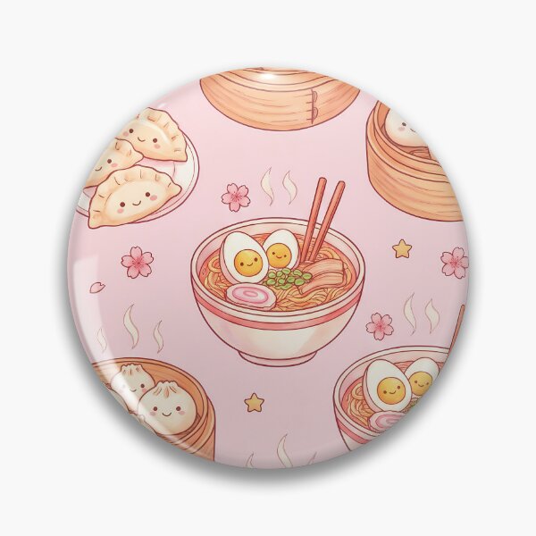 Item preview, Cute Kawaii Asian Comfort Food Pattern | Ramen, Bao & Gyoza Dumplings designed and sold by BeataPrint.