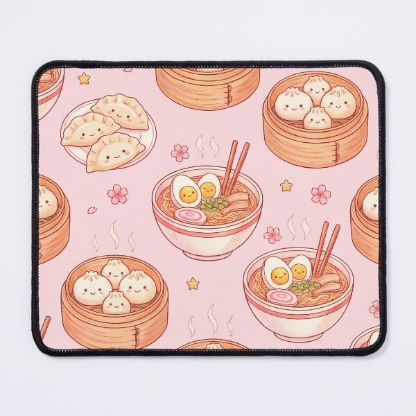 Item preview, Cute Kawaii Asian Comfort Food Pattern | Ramen, Bao & Gyoza Dumplings designed and sold by BeataPrint.