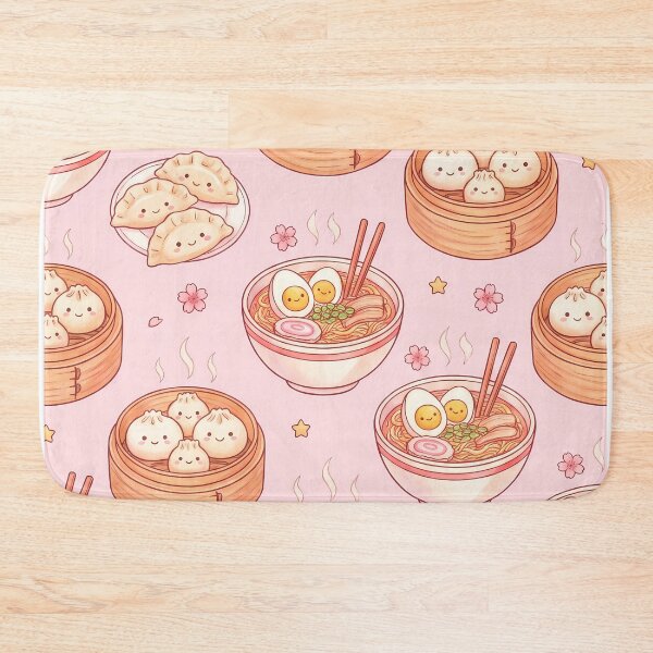 Item preview, Cute Kawaii Asian Comfort Food Pattern | Ramen, Bao & Gyoza Dumplings designed and sold by BeataPrint.