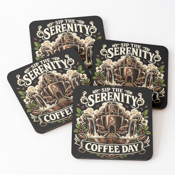 Item preview, The Serenity Coffee Day Castle Waterfall Nature Coffee Lover Art designed and sold by irfanshikh.