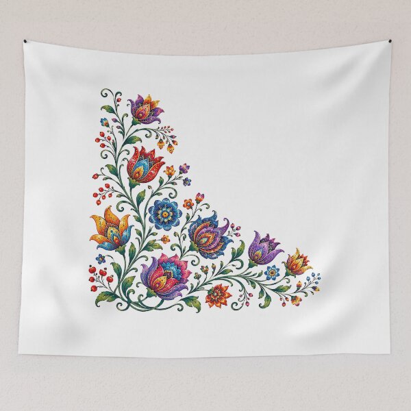 Item preview, Folk Floral Corner designed and sold by PetalGarden.
