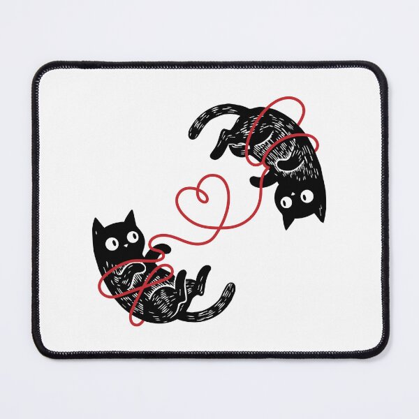 Item preview, Two Black Cats Tangled in Red Yarn Heart designed and sold by littleflabby.