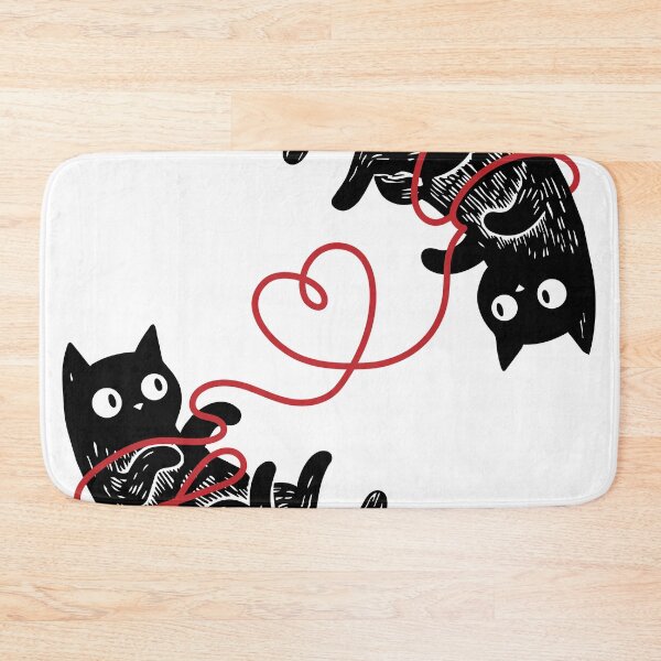 Item preview, Two Black Cats Tangled in Red Yarn Heart designed and sold by littleflabby.