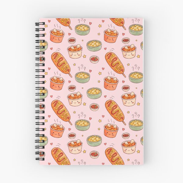 Item preview, Cute Kawaii Korean Street Food Pattern | Corn Dogs & Tteokbokki designed and sold by BeataPrint.