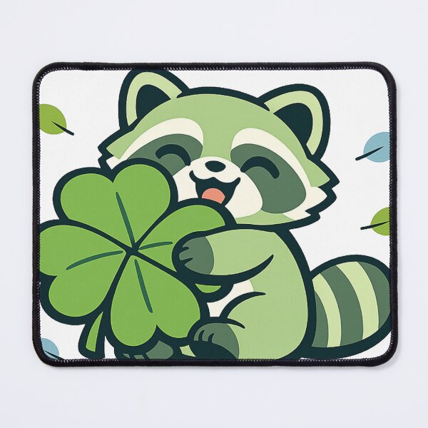 Item preview, Lucky Tanuki Hugging a Four-Leaf Clover Kawaii Japanese Sticker | Cute Good Luck Raccoon Dog Vector Design designed and sold by kawaii animal store (in Japan).