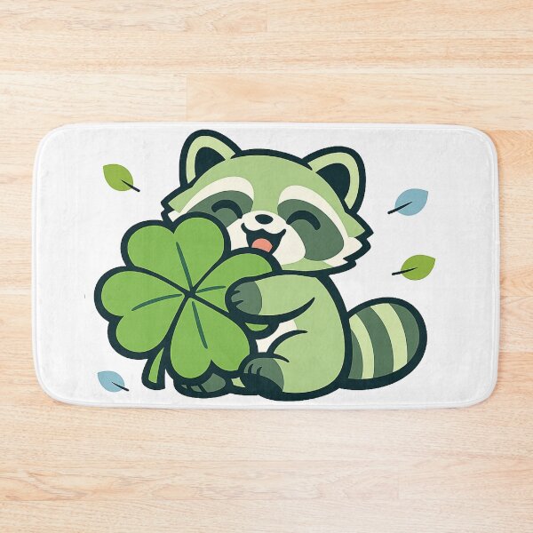 Item preview, Lucky Tanuki Hugging a Four-Leaf Clover Kawaii Japanese Sticker | Cute Good Luck Raccoon Dog Vector Design designed and sold by kawaii animal store (in Japan).