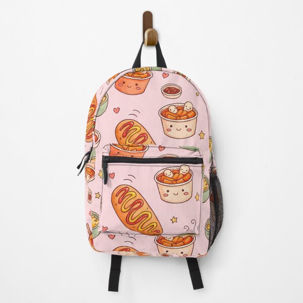 Item preview, Cute Kawaii Korean Street Food Pattern | Corn Dogs & Tteokbokki designed and sold by BeataPrint.