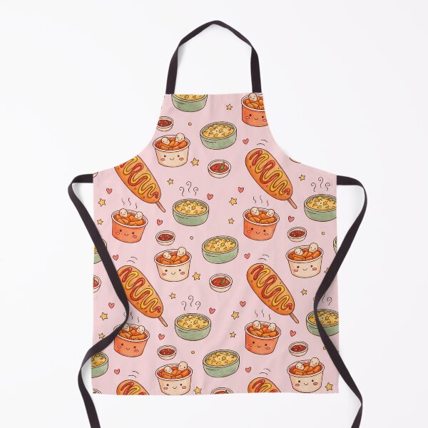 Item preview, Cute Kawaii Korean Street Food Pattern | Corn Dogs & Tteokbokki designed and sold by BeataPrint.