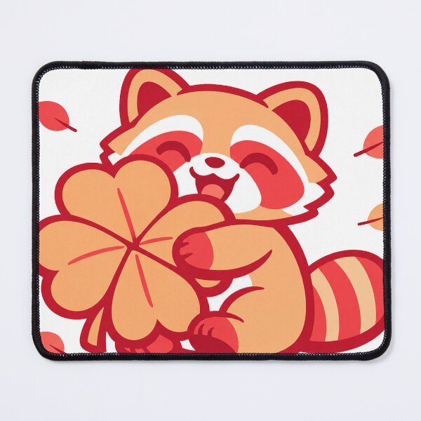 Item preview,  Lucky Tanuki Hugging a Four-Leaf Clover Kawaii Japanese Sticker | Cute Good Luck Raccoon Dog Vector Design designed and sold by kawaii animal store (in Japan).