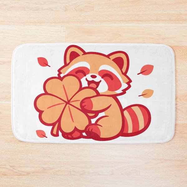 Item preview,  Lucky Tanuki Hugging a Four-Leaf Clover Kawaii Japanese Sticker | Cute Good Luck Raccoon Dog Vector Design designed and sold by kawaii animal store (in Japan).