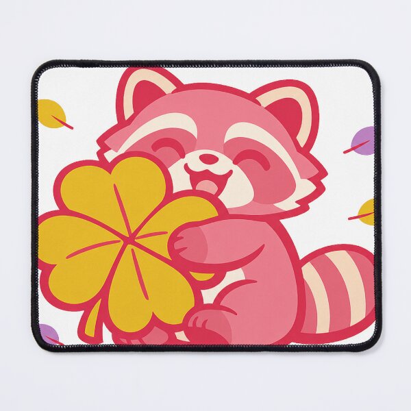 Item preview, Lucky Tanuki Hugging a Four-Leaf Clover Kawaii Japanese Sticker | Cute Good Luck Raccoon Dog Vector Design designed and sold by kawaii animal store (in Japan).