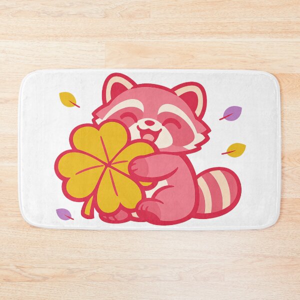 Item preview, Lucky Tanuki Hugging a Four-Leaf Clover Kawaii Japanese Sticker | Cute Good Luck Raccoon Dog Vector Design designed and sold by kawaii animal store (in Japan).