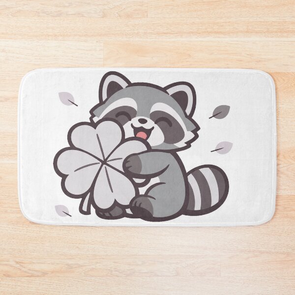 Item preview, Lucky Tanuki Hugging a Four-Leaf Clover Kawaii Japanese Sticker | Cute Good Luck Raccoon Dog Vector Design designed and sold by kawaii animal store (in Japan).