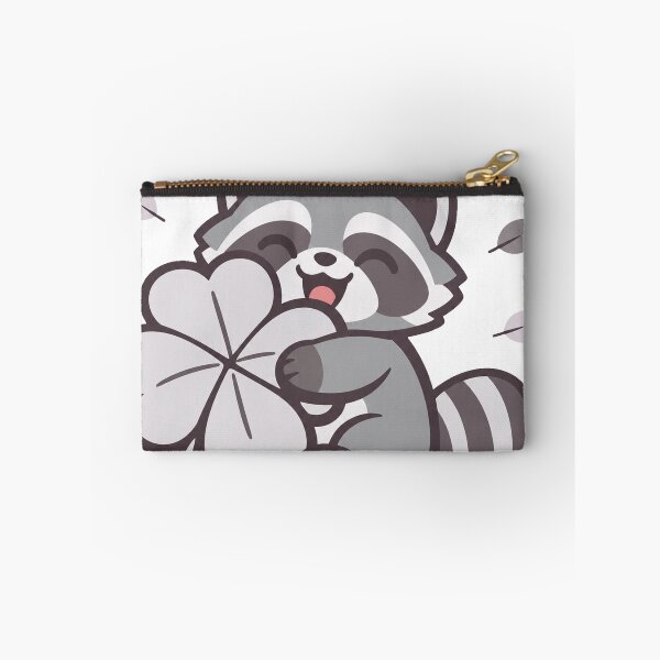 Item preview, Lucky Tanuki Hugging a Four-Leaf Clover Kawaii Japanese Sticker | Cute Good Luck Raccoon Dog Vector Design designed and sold by kawaii animal store (in Japan).