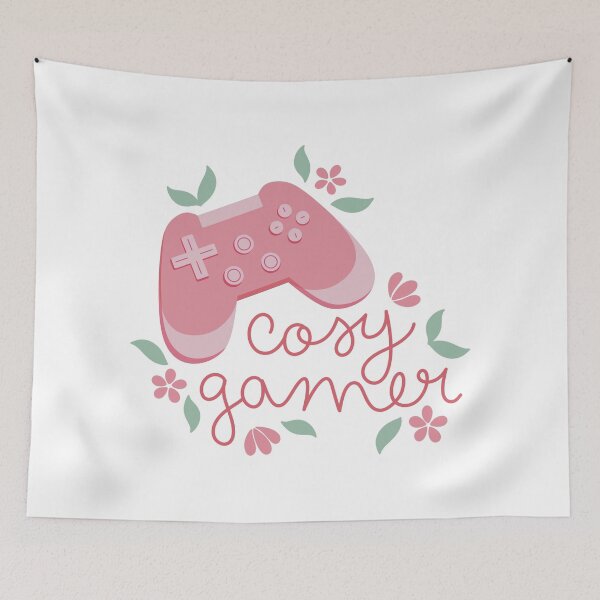Item preview, Cosy Gamer Pink Game Controller with Flowers designed and sold by winterpumpkin.