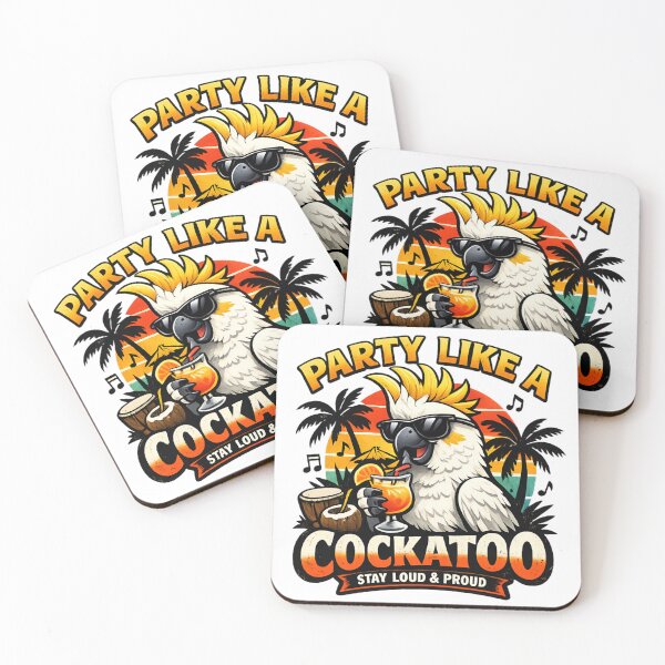 Item preview, Party Like a Cockatoo – Tropical Bird Summer Party Retro Sunset designed and sold by SidTastic .