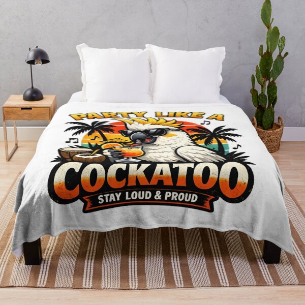 Item preview, Party Like a Cockatoo – Tropical Bird Summer Party Retro Sunset designed and sold by SidTastic .